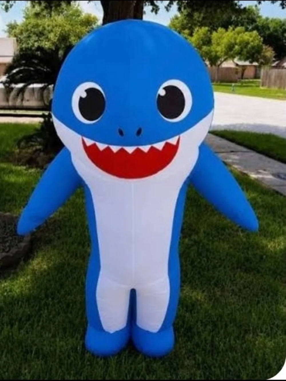 Blue and White Baby Shark Adult Inflatable Costume